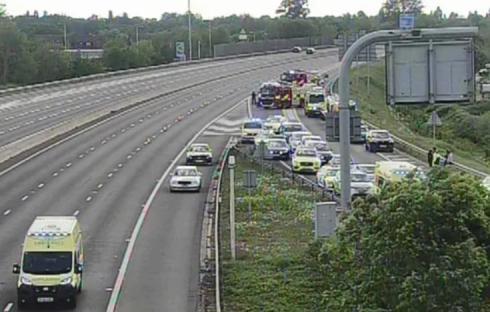 M4 motorway closed due to a serious crash.