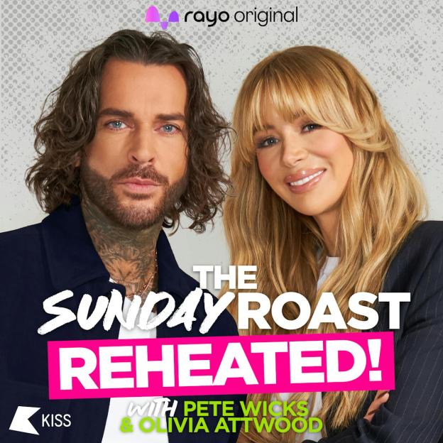 Podcast artwork: Pete Wicks and Olivia Attwood for "The Sunday Roast Reheated!"