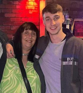 Jay Slater with his mother.