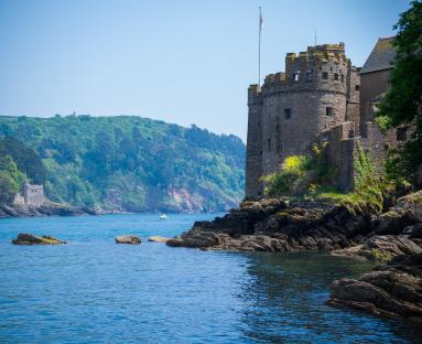 Dartmouth Castle in Devon, UK, on a sunny day.