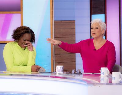 Charlene White and Denise Welch on the set of Loose Women.