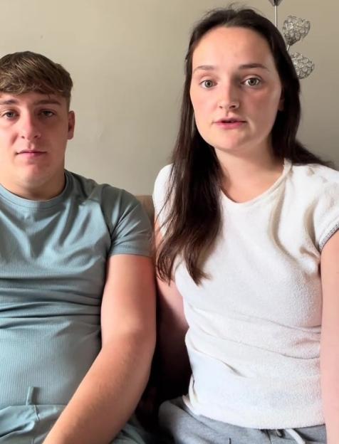 Millie Radford and a family member discussing an emergency operation.