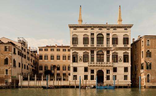 Aman Venice hotel on a canal in Venice.