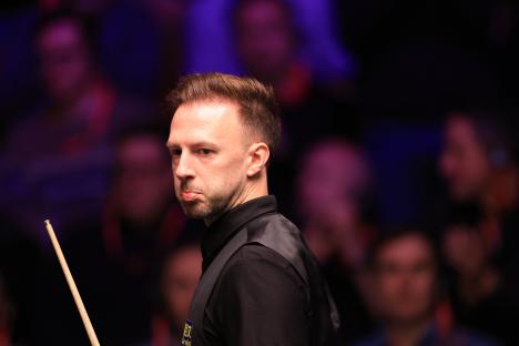 Judd Trump during a snooker match.