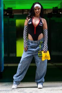 Croatian DJ Ivana Knoll posing at the F1 Grand Prix of Miami.