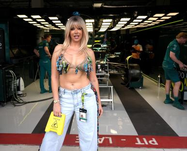 Influencer Ivana Knoll at the Formula 1 Crypto.com Miami Grand Prix.