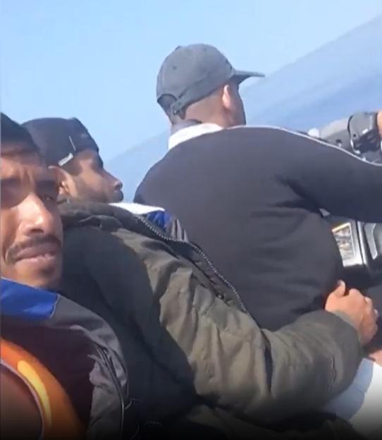 Moment migrants speed into Europe on JET SKI they’d bought for $5,000 – driving it for 12hrs across the Med from Africa
