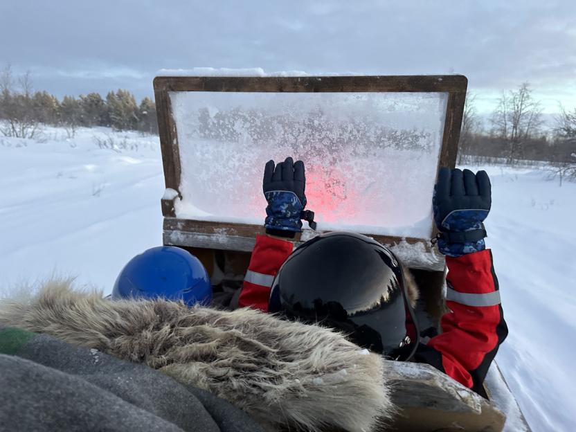 Arrival at Santa's village