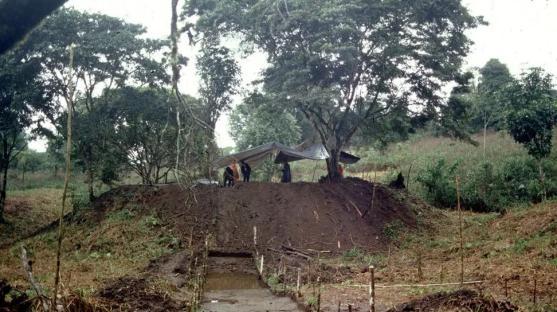 Archaeologists excavating an ancient city in the Amazon rainforest.