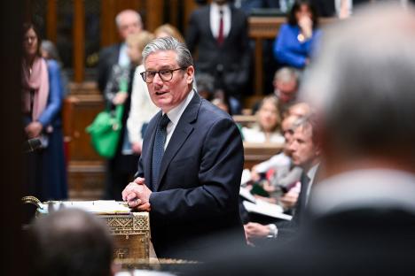 Keir Starmer speaking at Prime Minister's Questions in the House of Commons.