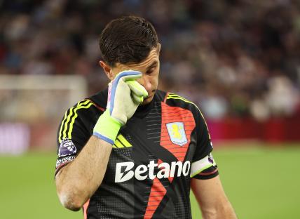 ‘He’ll be a big loss’ –  Emi Martinez in tears as he waves goodbye to fans after Aston Villa’s final home game