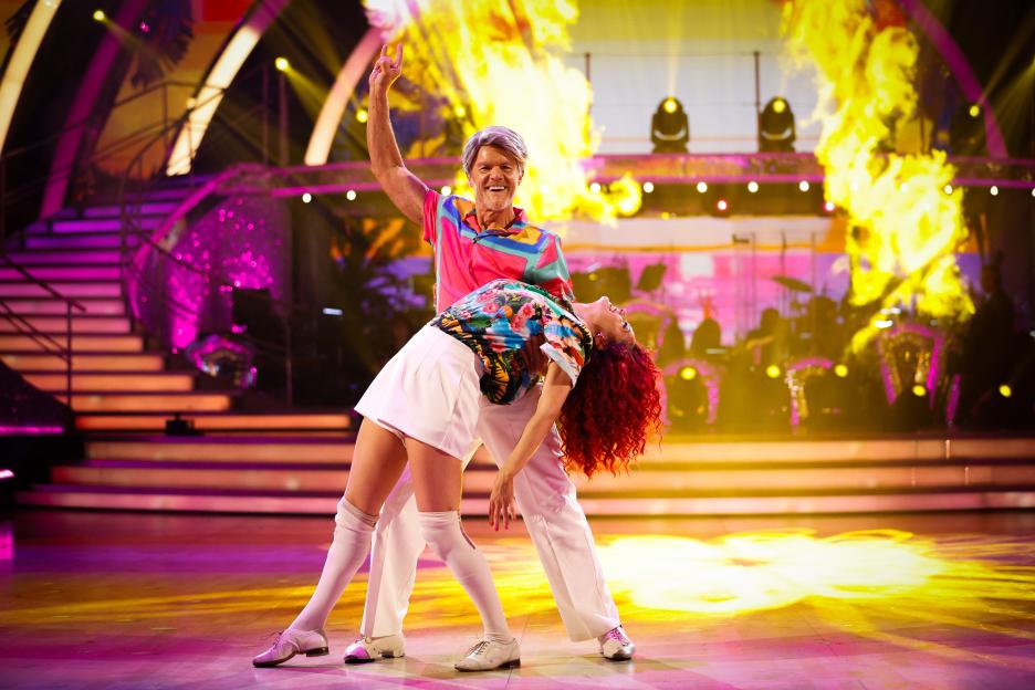 Stefan Dennis and Dianne Buswell dancing together on Strictly Come Dancing.