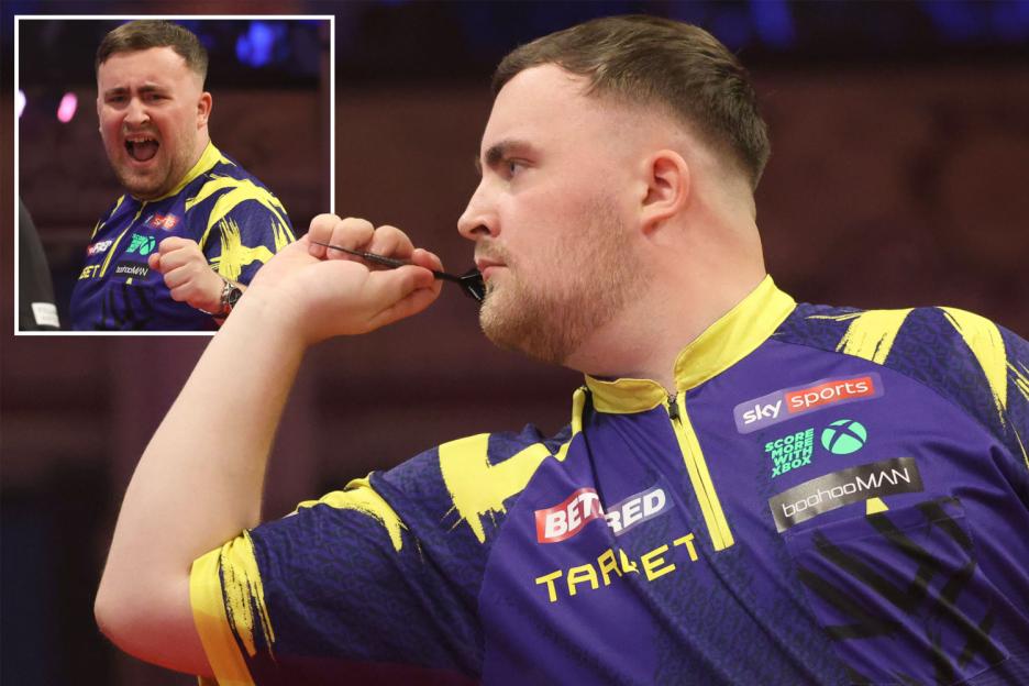 Luke Littler narrowly misses out on World Matchplay Darts record after beating Ryan Searle in 16 MINUTES