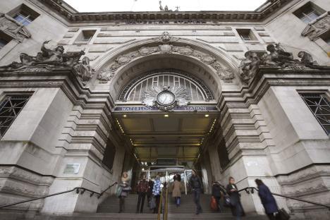 Waterloo Station entrance in London.