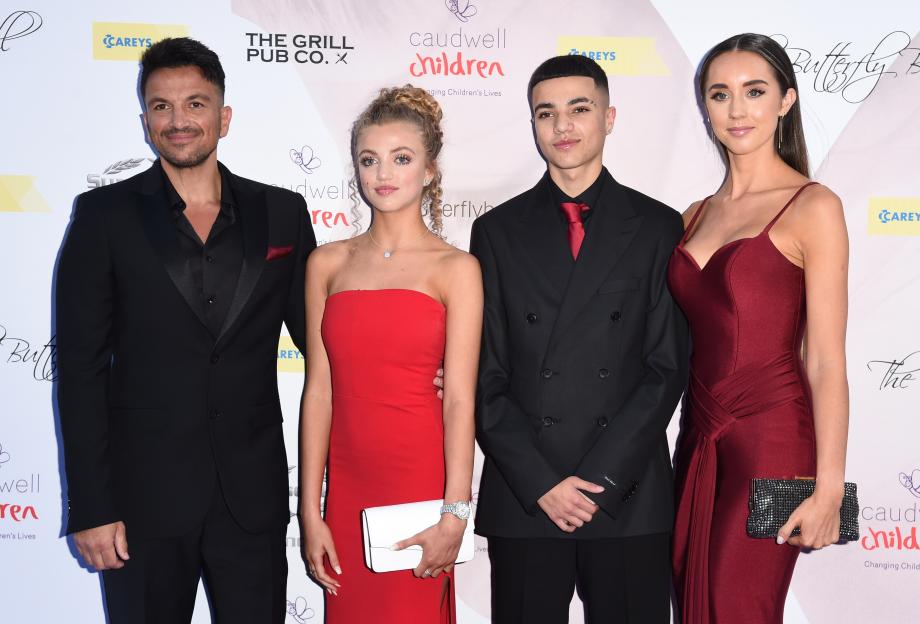 Peter Andre, his children, and Dr Emily MacDonagh at the Caudwell Children Butterfly Ball.