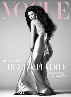 Bella Hadid on the cover of British Vogue.