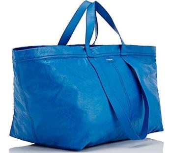 Blue Balenciaga tote bag.