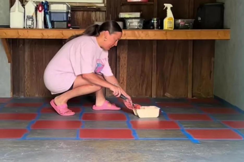 I wanted to recreate the viral checkered floor but I was deluded to think my DIY skills were up to it – it was a flop