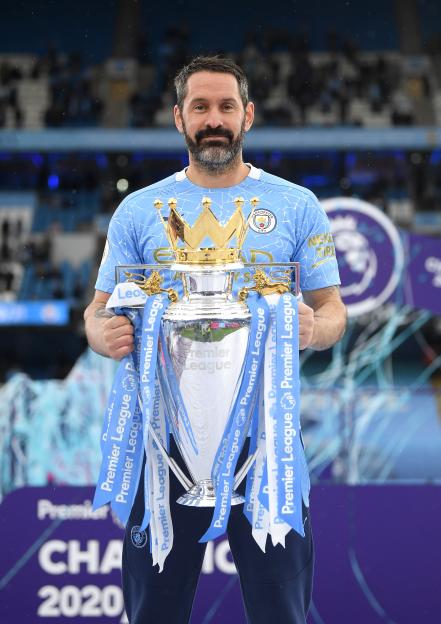 Scott Carson celebrating with Manchester City