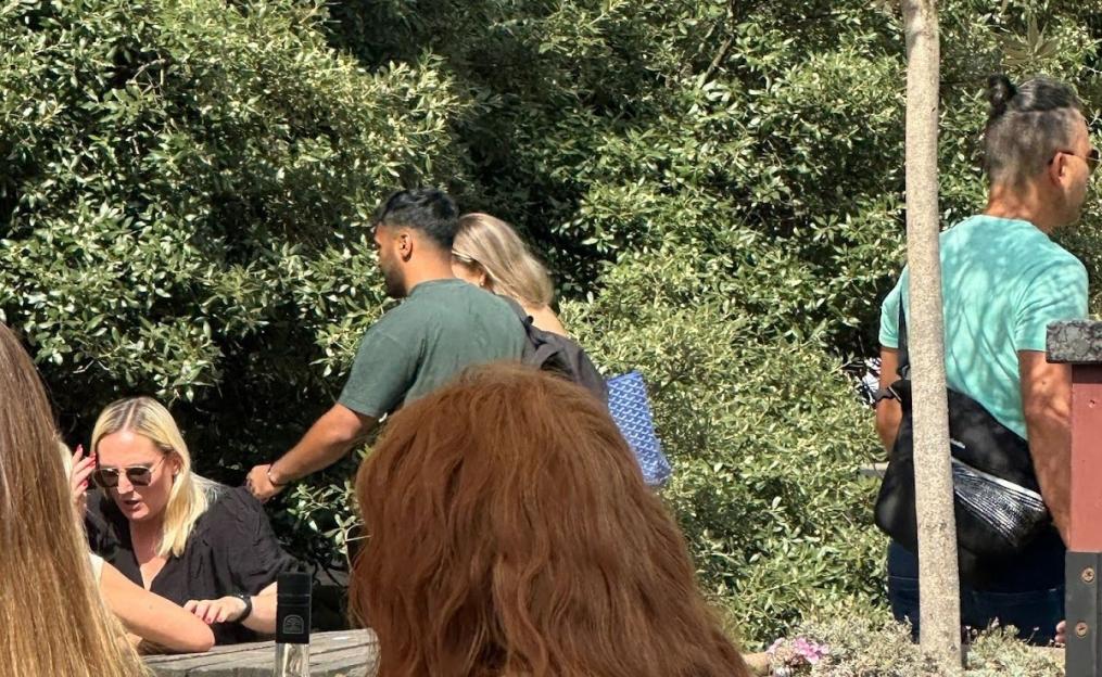 A couple reunited after two years apart, spotted on a date in London.