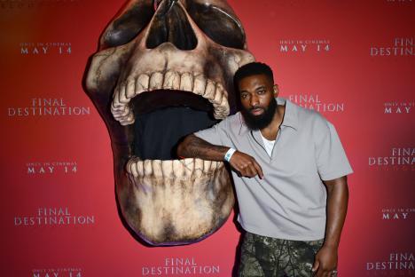 LONDON, ENGLAND - MAY 06: Big Tobz attends the special preview screening of
