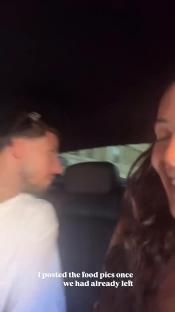 Maya Jama's Instagram story showing Ruben Dias in a car.