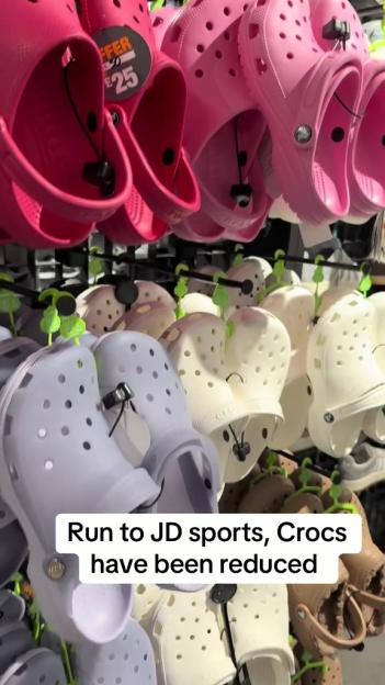 Crocs on sale at JD Sports for £25.