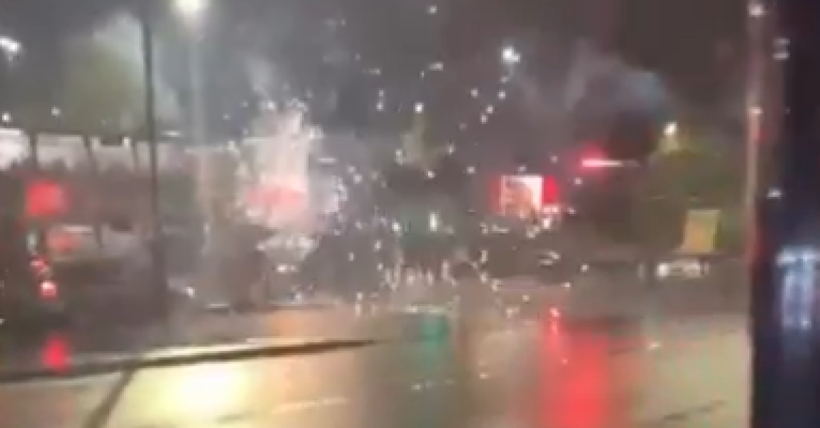 Terrifying Footage: Yobs Fireworks Assault on Cops and Packed Bus in City Center Leads to Nine Arrests