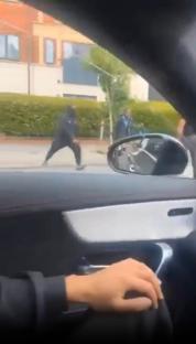 A street fight breaks out, a driver runs over a cyclist.