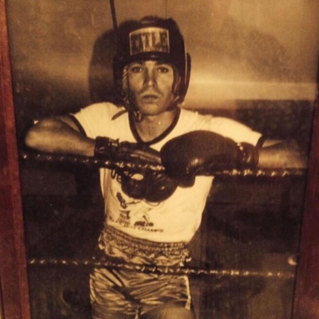 Photo of Joey Essex's father in boxing gear.