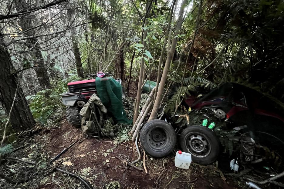 Campsite where a fugitive father and his children were hiding.