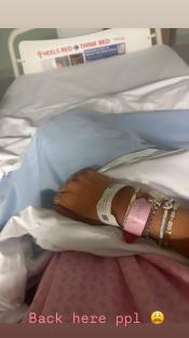 Hospital patient's arm with ID bracelet.