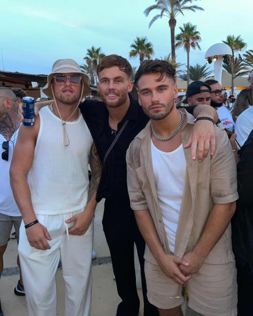 Jacques O'Neill partying with friends in Ibiza.