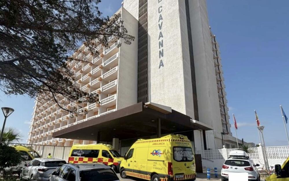 Ambulances outside the Izan Cavanna Hotel.
