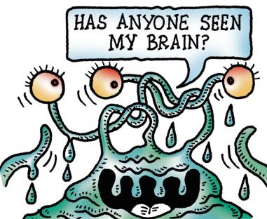 Illustration of a creature asking,