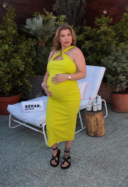 Pregnant Olivia Buckland at Rehab. Retreat launch party.