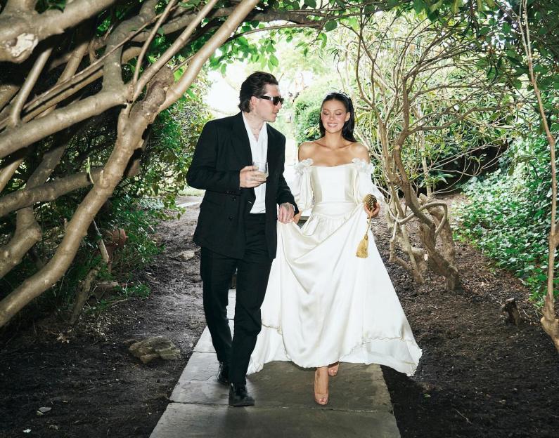 Brooklyn and Nicola Peltz Beckham at their vow renewal.