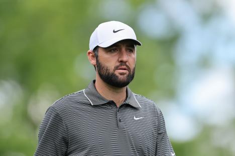 Scottie Scheffler walking at the Masters Tournament.