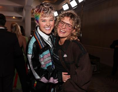 Jojo Siwa and Kath Ebbs at the GLAAD Media Awards.
