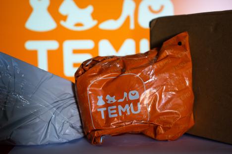 Temu package among other packages.