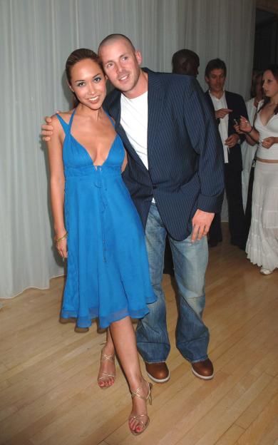 Myleene Klass and Graham Quinn at a party.