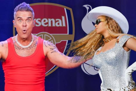 Robbie Williams goes head to head with Beyonce in pop superstars’ North London derby