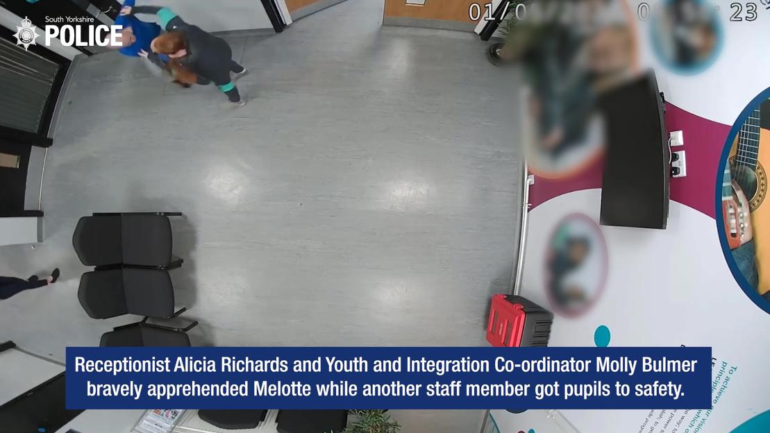 A video from the South Yorkshire Police shows a receptionist