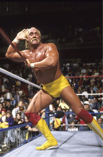 Hulk Hogan in a wrestling ring.