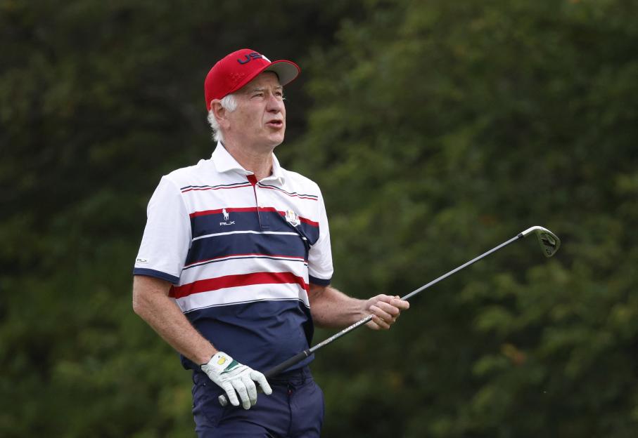 John McEnroe during a Ryder Cup celebrity match.