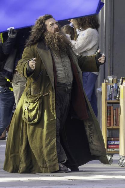 Nick Frost as Hagrid on the set of the HBO Harry Potter reboot.