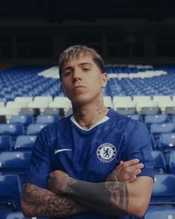 Chelsea FC player in the new 2025-26 kit.