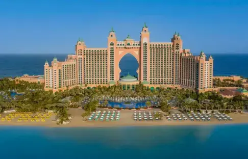 Aerial view of Atlantis, The Palm hotel in Dubai.