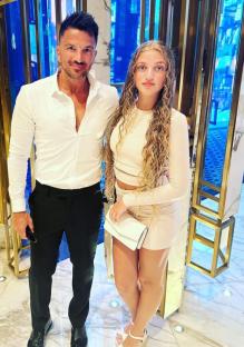 Peter Andre with his daughter and wife.