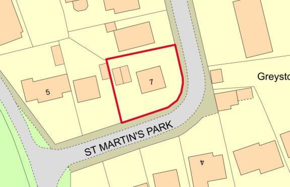 Map highlighting property number 7 on St Martin's Park.